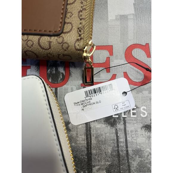 Set Of 2 Brand New Guess Wallets With Tags. White With Gold Logo, Brown W/Gold - Picture 6 of 6